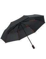 FARE FARE®-Mini Style Taschenschirm Schwarz Windproof, Black/Euro Blue Ø 98 cm, FA5084 – Black/Red