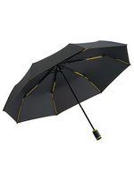FARE FARE®-Mini Style Taschenschirm Schwarz Windproof, Black/Euro Blue Ø 98 cm, FA5084 – Black/Yellow