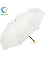 FARE Mini-Taschenschirm ÖkoBrella mit Bambusgriff – Nature White