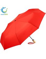 FARE Mini-Taschenschirm ÖkoBrella mit Bambusgriff, Black Ø 98 cm, FA5429WS – Red