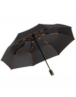 FARE Taschenschirm mit Doppelautomatik und Windproof, Black/Euro Blue Ø 97 cm, FA5484 – Black/Orange