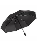 FARE Taschenschirm mit Doppelautomatik und Windproof, Black/Euro Blue Ø 97 cm, FA5484 – Black/White