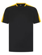 Sportliches Kurzarm-T-Shirt mit Kontrastärmeln – Black/Gold