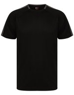 Sportliches Kurzarm-T-Shirt mit Kontrastärmeln – Black/Gunmetal Grey
