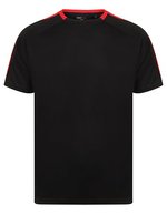 Sportliches Kurzarm-T-Shirt mit Kontrastärmeln – Black/Red