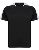 Sportliches Kurzarm-T-Shirt mit Kontrastärmeln – Black/White