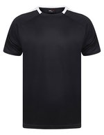 Finden+Hales Sportliches Kurzarm-T-Shirt mit Kontrastärmeln, Black/White S, FH290 – Navy/White