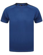 Finden+Hales Sportliches Kurzarm-T-Shirt mit Kontrastärmeln, Black/White S, FH290 – Royal/Navy