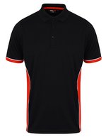 Finden+Hales Panel Polo mit Kontrastseiteneinsätzen – Black/Red/White