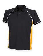 Men´s Piped Performance Polo – Black/Amber/White