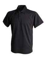 Men´s Piped Performance Polo – Black/Black