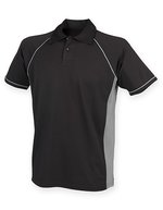 Men´s Piped Performance Polo – Black/Gunmetal Grey/Gunmetal Grey