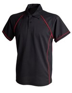 Men´s Piped Performance Polo – Black/Red