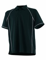 Men´s Piped Performance Polo – Black/White