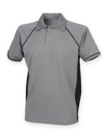 Finden+Hales Men´s Piped Performance Polo Red/White L (FH370), FH370 – Gunmetal Grey/Black/Black