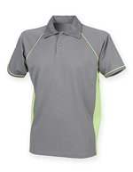 Finden+Hales Men´s Piped Performance Polo Red/White L (FH370), FH370 – Gunmetal Grey/Lime/Lime