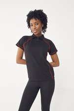 Finden+Hales Performance Polo mit Paspelierung für Damen, Black/Black S, FH371 – Bild 1