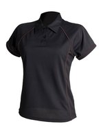 Ladies´ Piped Performance Polo – Black/Black