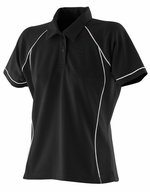 Ladies´ Piped Performance Polo – Black/White