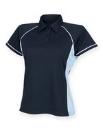 Ladies´ Piped Performance Polo – Navy/Sky/White