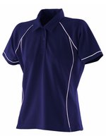 Finden+Hales Performance Polo mit Paspelierung für Damen, Black/Black S, FH371 – Blu navy/Bianco