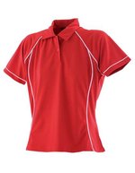 Finden+Hales Performance Polo mit Paspelierung für Damen, Black/Black S, FH371 – Rosso/Bianco