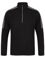 Finden+Hales Sportlicher 1/4 Zip Midlayer mit Kontrast – Black/Gunmetal Grey