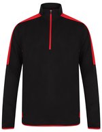 Finden+Hales Sportlicher 1/4 Zip Midlayer mit Kontrast – Black/Red