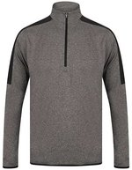 Finden+Hales Sportlicher 1/4 Zip Midlayer mit Kontrast – Dark Grey Marl/Black