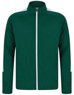 Knitted Tracksuit Top with Zip – Verde bottiglia/Bianco