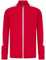 Knitted Tracksuit Top with Zip – Rosso/Bianco