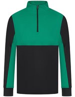 1/4 Zip Tracksuit Top mit Kontrasteinsätzen – Black/Emerald