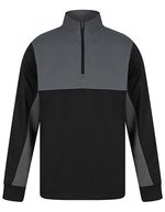 1/4 Zip Tracksuit Top mit Kontrasteinsätzen – Black/Gunmetal Grey