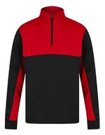 1/4 Zip Tracksuit Top mit Kontrasteinsätzen – Black/Red