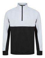 Finden+Hales 1/4 Zip Tracksuit Top mit Kontrasteinsätzen, Black XXS, FH874 – Nero/Bianco