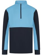 Finden+Hales 1/4 Zip Tracksuit Top mit Kontrasteinsätzen, Black XXS, FH874 – Blu navy/Cielo