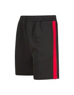 Strickshorts mit Reißverschlusstaschen und Kordelzug – Black/Red