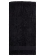 Fair Towel Bio-Baumwolle Badetuch mit Twill-Aufhänger – Black