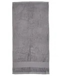 Fair Towel Bio-Baumwolle Badetuch mit Twill-Aufhänger, Black 70 x 140 cm, FT100DN – Light Grey