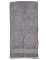 Fair Towel Bio-Baumwolle Badetuch mit Twill-Aufhänger, Black 70 x 140 cm, FT100DN – Light Grey