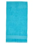 Fair Towel Bio-Baumwolle Badetuch mit Twill-Aufhänger, Black 70 x 140 cm, FT100DN – Turquoise