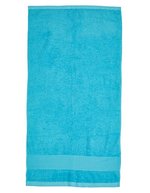 Fair Towel Bio-Baumwolle Badetuch mit Twill-Aufhänger, Black 70 x 140 cm, FT100DN – Turquoise