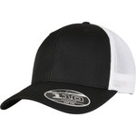 FLEXFIT Cappellino Trucker riciclato bicolore, Black/White One Size, FX110RT – Bild 3