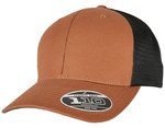FLEXFIT Strukturierte Canvas-Trucker Cap mit Mesh – Toffee/Black