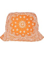 FLEXFIT Bandana Print Bucket Hat knautschbar – Orange/White