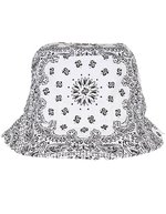FLEXFIT Bandana Print Bucket Hat knautschbar – White/Black