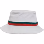 FLEXFIT Gestreifter Bucket Hat in Kontrastfarben, Black/Fire Red One Size, FX5003S – image 3