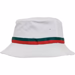 FLEXFIT Gestreifter Bucket Hat in Kontrastfarben, Black/Fire Red One Size, FX5003S – image 4