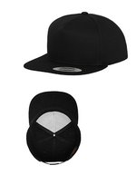 FLEXFIT Baumwoll Snapback Cap mit 5 Panels, Red One Size, FX6007 – Black/Black