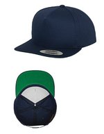 FLEXFIT Baumwoll Snapback Cap mit 5 Panels, Red One Size, FX6007 – Navy